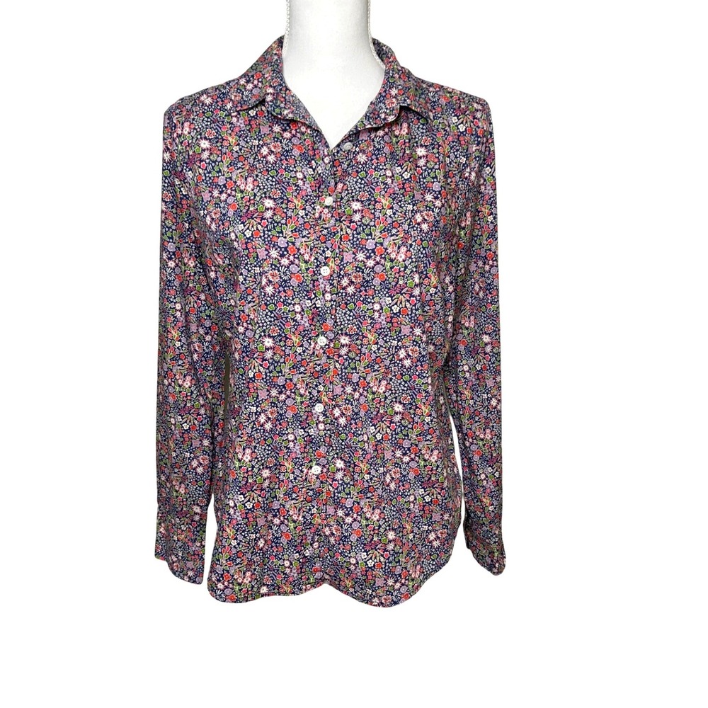 J.Crew Women Perfect Shirt Liberty print Kayoko Indigo Sunset Ditsy floral 8